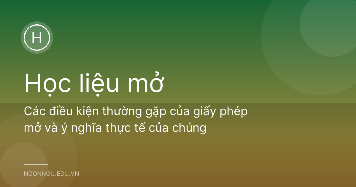 Các điều kiện thường gặp của giấy phép mở và ý nghĩa thực tế của chúng